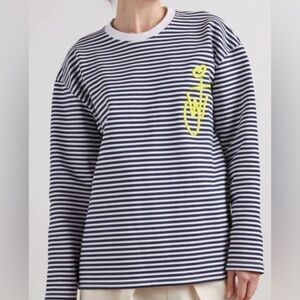 JW ANDERSON Long Sleeve Crewneck T-Shirt in Black/White